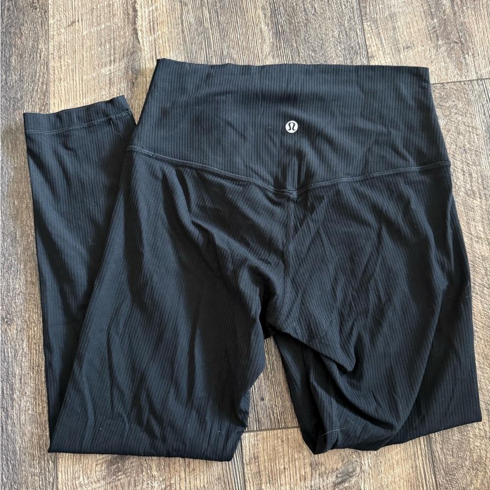 Lululemon Black Ribbed 7/8 Leggings
